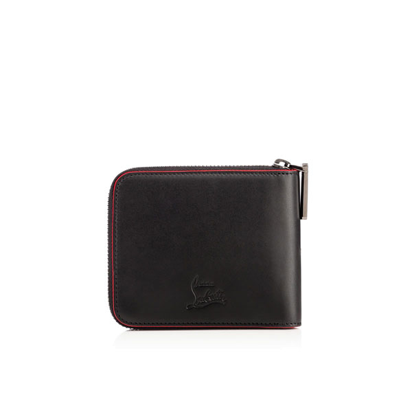 2015SSセレブ・モデル愛用クリスチャン ルブタンコピー Christian Louboutin ☆Panettone Spikes Square Wallet Black Leather☆レディースウォレット・財布 3155062CM53